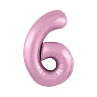 Шар (40''/102 см) Цифра Slim Розовый фламинго №6  Agura 2139793
