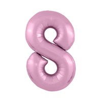 Шар (40''/102 см) Цифра Slim Розовый фламинго №8  Agura 87994944