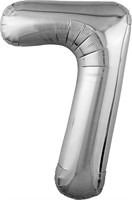 Шар (40''/102 см) Цифра Slim Серебро №7  Agura 2139741