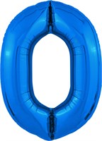 Шар (40''/102 см) Цифра Slim Синий №0  Agura 87994340