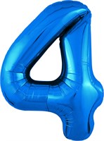 Шар (40''/102 см) Цифра Slim Синий №4  Agura 87994343