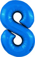 Шар (40''/102 см) Цифра Slim Синий №8  Agura 87994347