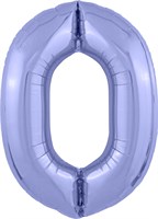 Шар (40''/102 см) Цифра Slim Сиреневый/пастельный фиолетовый/ №0  Agura 2139763
