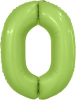 Шар (40''/102 см) Цифра Slim Фисташка Сатин №0  Agura 88026197