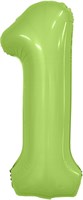 Шар (40''/102 см) Цифра Slim Фисташка Сатин №1  Agura 88024843