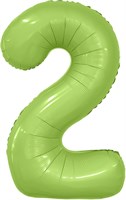Шар (40''/102 см) Цифра Slim Фисташка Сатин №2  Agura 88026234
