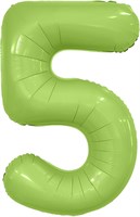 Шар (40''/102 см) Цифра Slim Фисташка Сатин №5  Agura 88026199