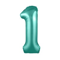 Шар (40''/102 см) Цифра Slim Бискайский зеленый №1  Agura 2139748