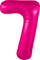 Шар (40''/102 см) Цифра Slim Фуксия Сатин №7  Agura 88026224