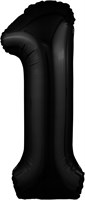 Шар (40''/102 см) Цифра Slim Черный блеск №1  Agura 88028758