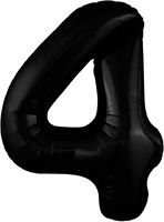 Шар (40''/102 см) Цифра Slim Черный блеск №4  Agura 88028761