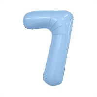 Шар (40''/102 см) Цифра Slim Небесный №7 Agura 88049783