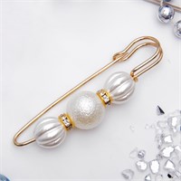 Булавка «Зефир» 7см, цвет белый в золоте   3714515 3714515