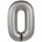 Шар (40''/102 см) Цифра SLIM Лунное серебро №0  FM 88048924 - фото 1090