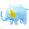 К 33 Слоник голубой / Elephant Blue / 1 шт /, Фольгированный шар 88049784 - фото 2539