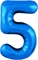Шар (40''/102 см) Цифра Slim Синий №5  Agura 88049662 - фото 2680