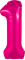 Шар (40''/102 см) Цифра Slim Фуксия Сатин №1  Agura 88049581 - фото 2686