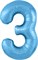 Шар (40''/102 см) Цифра Slim Голубой №3   Agura 2139790 - фото 704