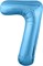 Шар (40''/102 см) Цифра Slim Голубой №7  Agura 2139781 - фото 708