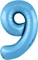 Шар (40''/102 см) Цифра Slim Голубой №9  Agura 2139782 - фото 710