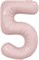 Шар (40''/102 см) Цифра Slim Пыльная роза №5  Agura 88031726 - фото 794