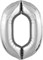Шар (40''/102 см) Цифра Slim Серебро №0  Agura 2139747 - фото 819