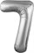 Шар (40''/102 см) Цифра Slim Серебро №7  Agura 2139741 - фото 826