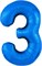 Шар (40''/102 см) Цифра Slim Синий №3  Agura 87994342 - фото 830