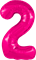 Шар (40''/102 см) Цифра Slim Фуксия Сатин №2  Agura 88027563 - фото 856